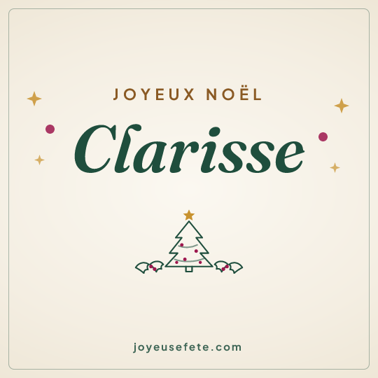 Image carrée « Joyeux Noël Clarisse » pour WhatsApp