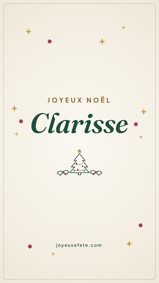 Image « Joyeux Noël Clarisse » au format story