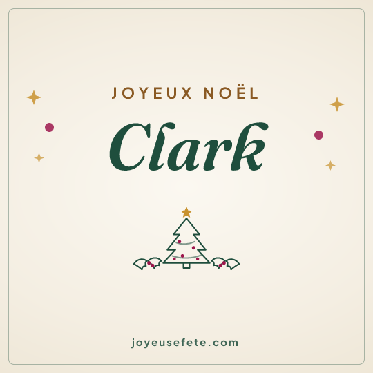 Image carrée « Joyeux Noël Clark » pour WhatsApp