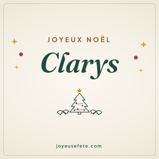 Image carrée « Joyeux Noël Clarys » pour WhatsApp