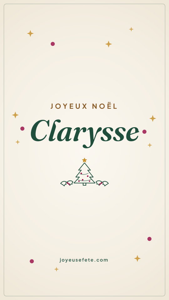 Image « Joyeux Noël Clarysse » au format story