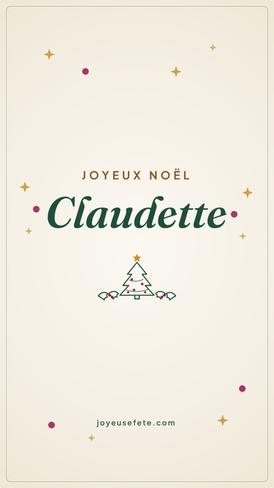 Image « Joyeux Noël Claudette » au format story