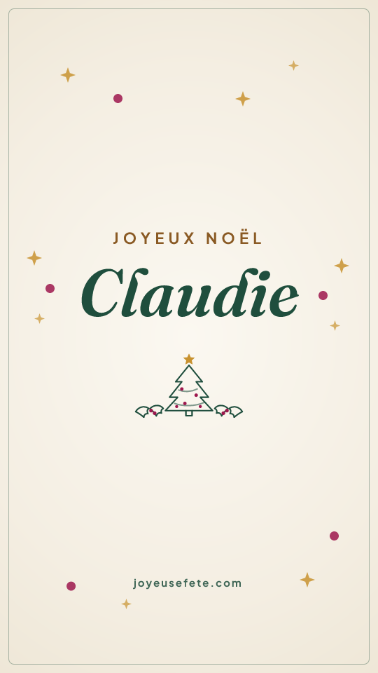 Image « Joyeux Noël Claudie » au format story