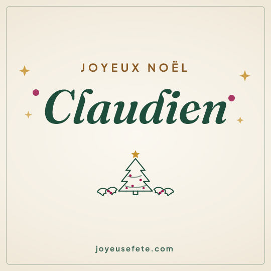 Image carrée « Joyeux Noël Claudien » pour WhatsApp
