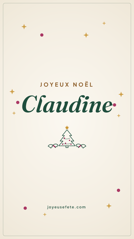 Image « Joyeux Noël Claudine » au format story