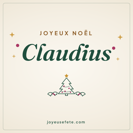 Image carrée « Joyeux Noël Claudius » pour WhatsApp