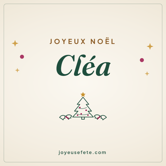 Image carrée « Joyeux Noël Cléa » pour WhatsApp