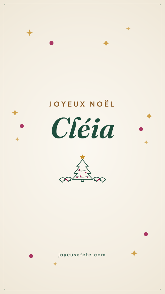 Image « Joyeux Noël Cléia » au format story