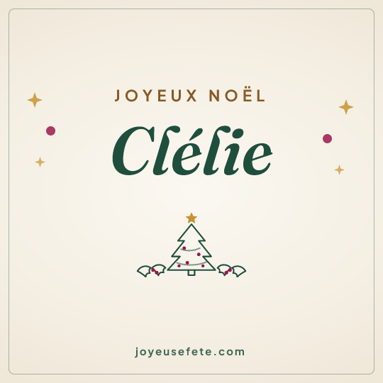 Image carrée « Joyeux Noël Clélie » pour WhatsApp