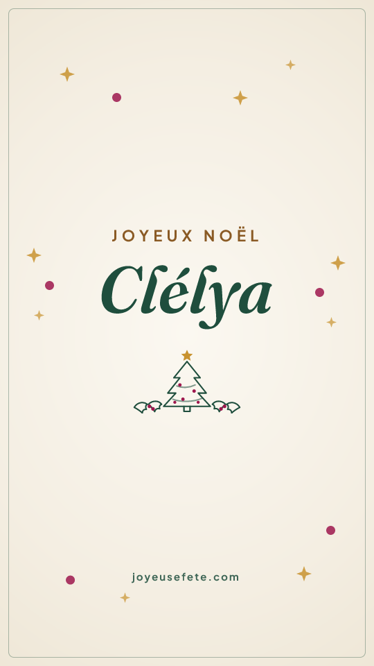 Image « Joyeux Noël Clélya » au format story
