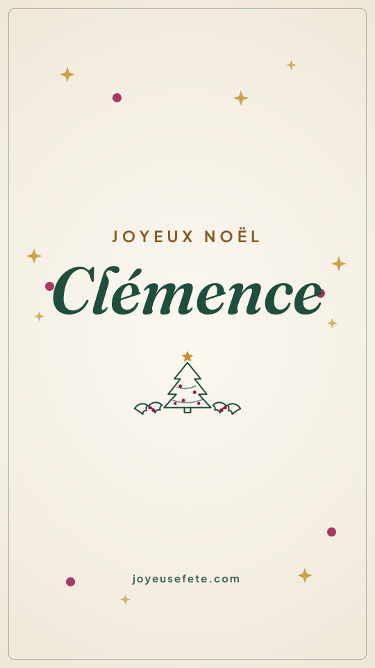 Image « Joyeux Noël Clémence » au format story