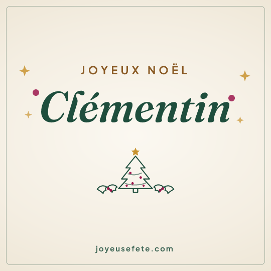 Image carrée « Joyeux Noël Clémentin » pour WhatsApp