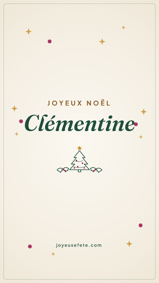 Image « Joyeux Noël Clémentine » au format story