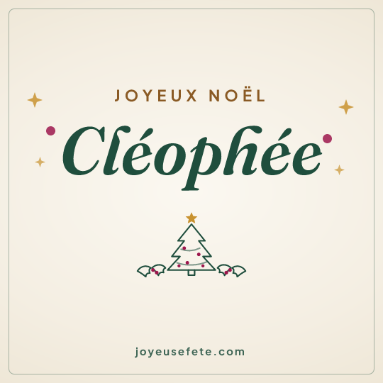 Image carrée « Joyeux Noël Cléophée » pour WhatsApp