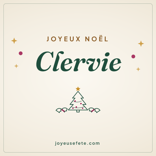 Image carrée « Joyeux Noël Clervie » pour WhatsApp