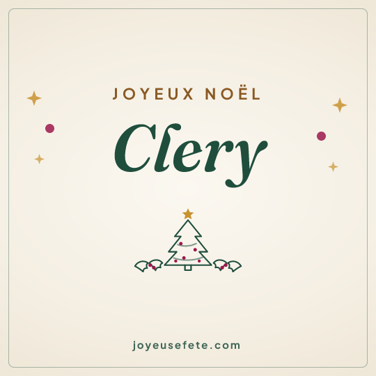 Image carrée « Joyeux Noël Clery » pour WhatsApp