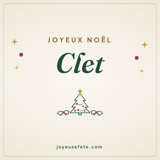 Image carrée « Joyeux Noël Clet » pour WhatsApp