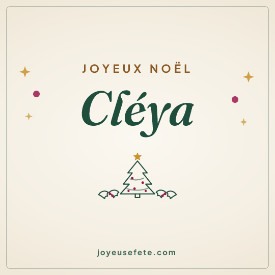 Image carrée « Joyeux Noël Cléya » pour WhatsApp