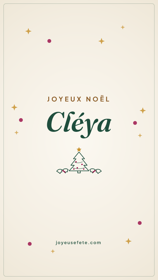 Image « Joyeux Noël Cléya » au format story