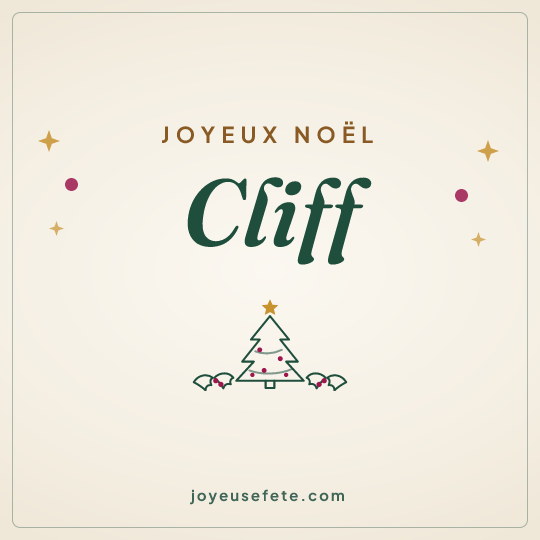 Image carrée « Joyeux Noël Cliff » pour WhatsApp
