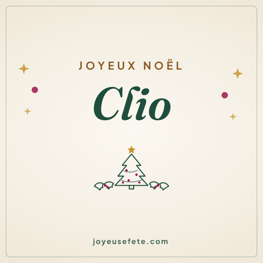 Image carrée « Joyeux Noël Clio » pour WhatsApp
