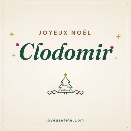 Image carrée « Joyeux Noël Clodomir » pour WhatsApp
