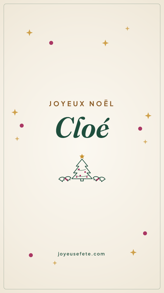 Image « Joyeux Noël Cloé » au format story