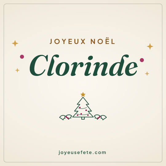 Image carrée « Joyeux Noël Clorinde » pour WhatsApp