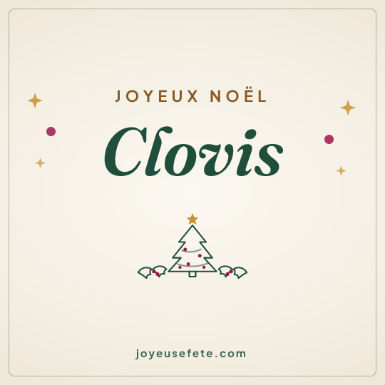 Image carrée « Joyeux Noël Clovis » pour WhatsApp