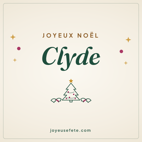 Image carrée « Joyeux Noël Clyde » pour WhatsApp
