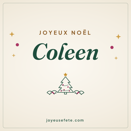 Image carrée « Joyeux Noël Coleen » pour WhatsApp