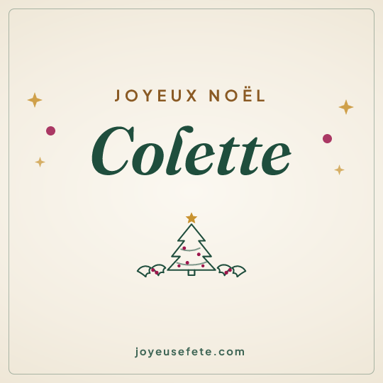 Image carrée « Joyeux Noël Colette » pour WhatsApp