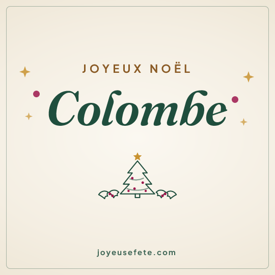 Image carrée « Joyeux Noël Colombe » pour WhatsApp