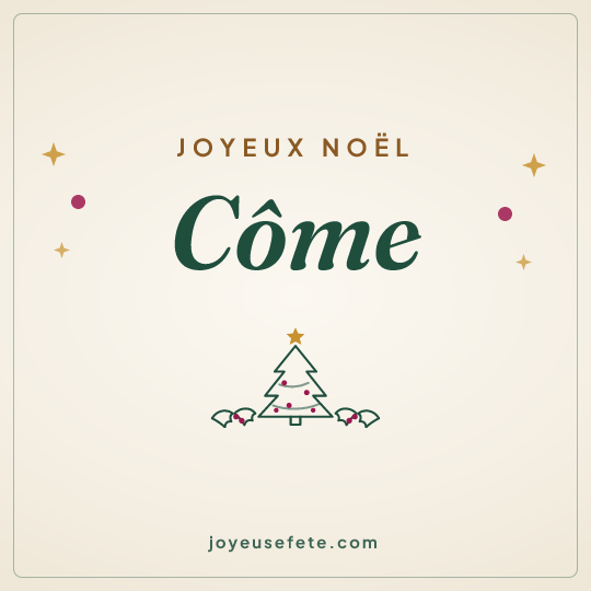 Image carrée « Joyeux Noël Côme » pour WhatsApp