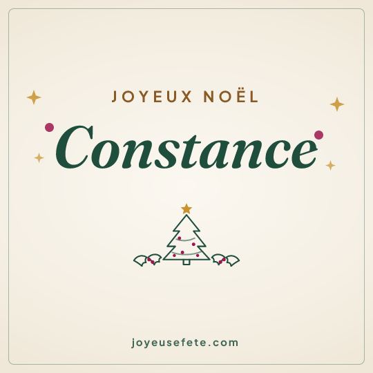 Image carrée « Joyeux Noël Constance » pour WhatsApp