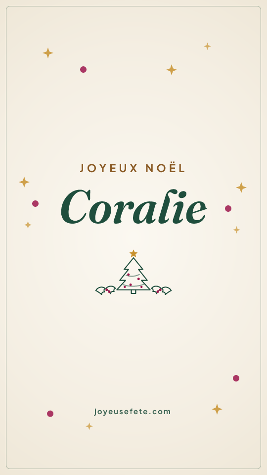 Image « Joyeux Noël Coralie » au format story
