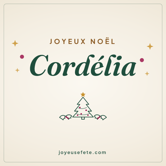 Image carrée « Joyeux Noël Cordélia » pour WhatsApp