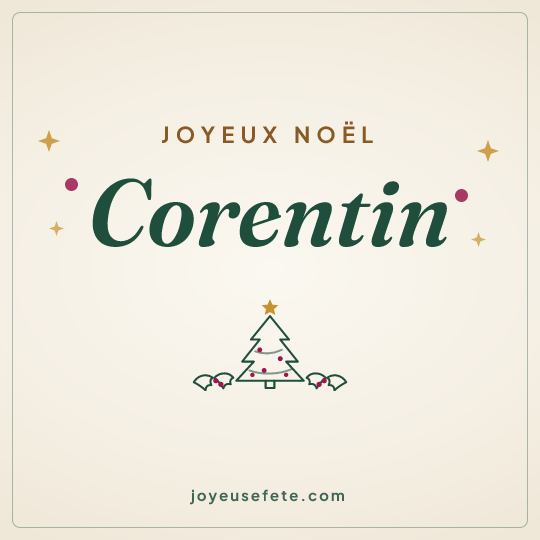 Image carrée « Joyeux Noël Corentin » pour WhatsApp