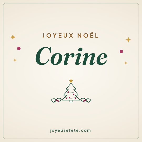 Image carrée « Joyeux Noël Corine » pour WhatsApp