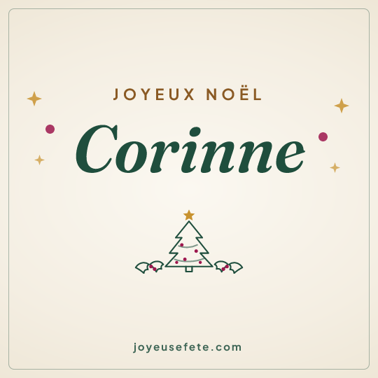 Image carrée « Joyeux Noël Corinne » pour WhatsApp