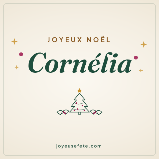 Image carrée « Joyeux Noël Cornélia » pour WhatsApp