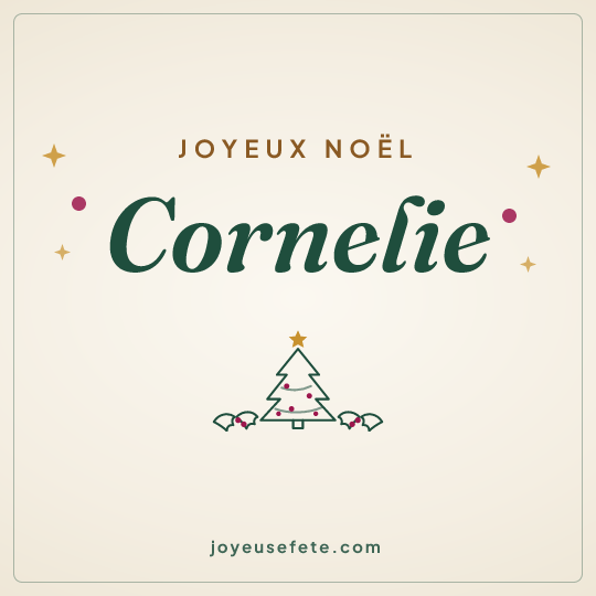 Image carrée « Joyeux Noël Cornelie » pour WhatsApp