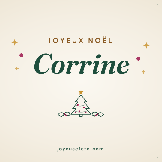 Image carrée « Joyeux Noël Corrine » pour WhatsApp