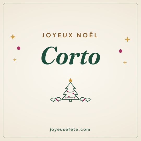 Image carrée « Joyeux Noël Corto » pour WhatsApp
