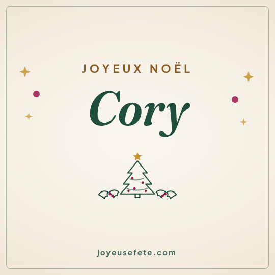 Image carrée « Joyeux Noël Cory » pour WhatsApp