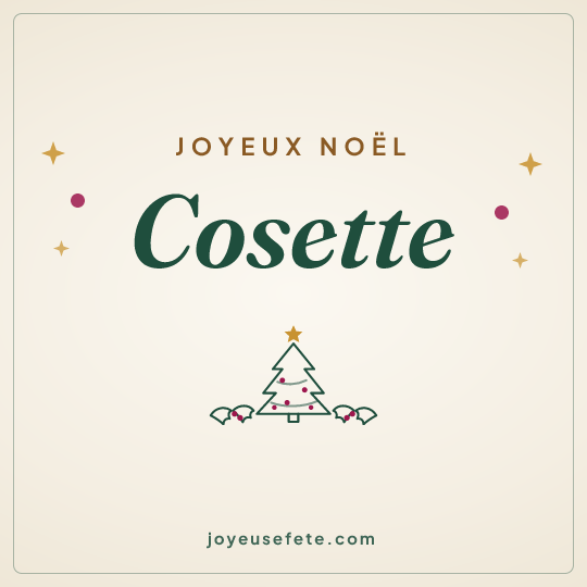 Image carrée « Joyeux Noël Cosette » pour WhatsApp