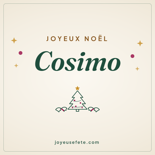 Image carrée « Joyeux Noël Cosimo » pour WhatsApp
