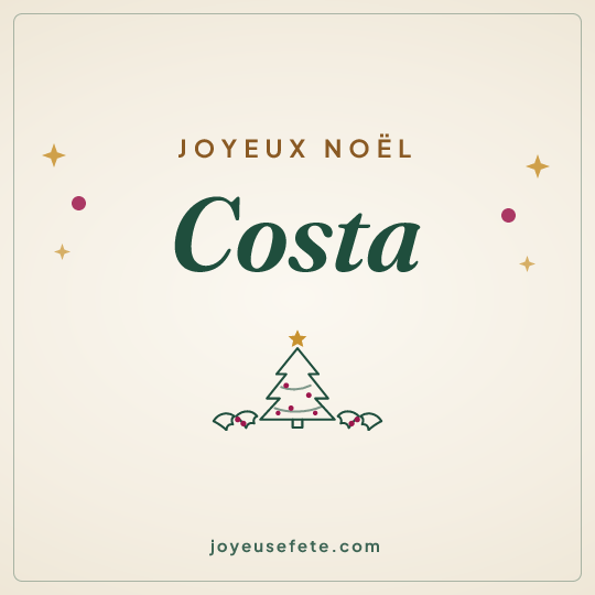Image carrée « Joyeux Noël Costa » pour WhatsApp