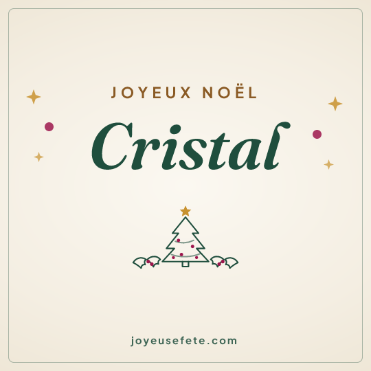 Image carrée « Joyeux Noël Cristal » pour WhatsApp