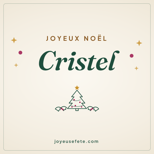 Image carrée « Joyeux Noël Cristel » pour WhatsApp